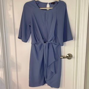 Blue tie-front dress